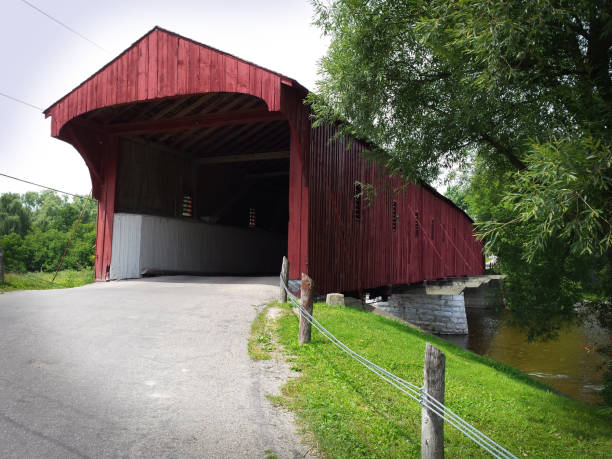 istock Wooden Covered Bridge Canada 1073086506