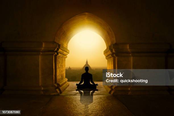 Inside Buddhist Temple Stock Photo - Download Image Now - Zen-like, Meditating, Buddhism