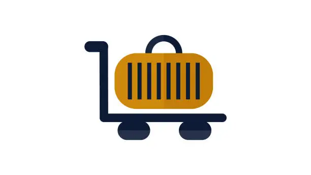 Vector illustration of Trolley luggage icon