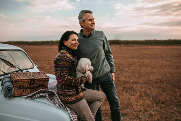 istock Middle age couple on a picnic 1073097566