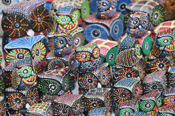 istock Colorful wooden owls. 1073104862