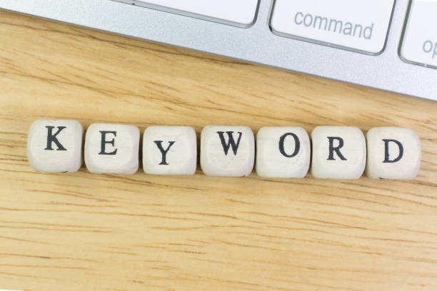 istock concept Keyword on  wood cube for background. 1073106628