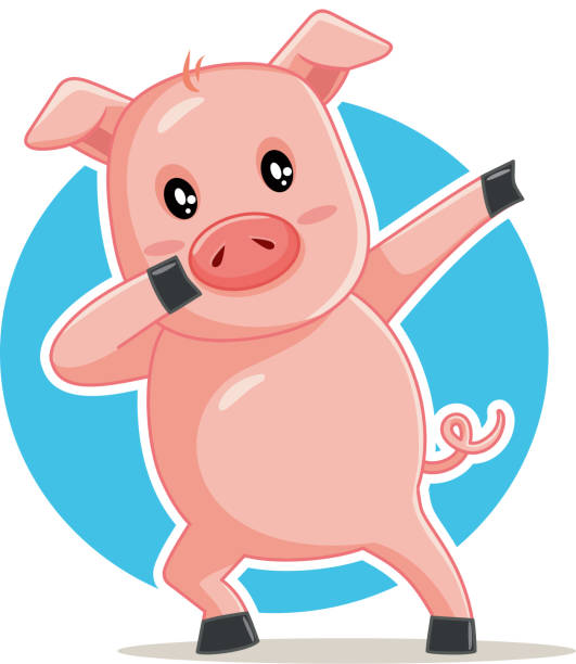 Funny Dabbing Pig Vector Cartoon Stock Illustration - Download Image Now -  Pig, Cartoon, Dancing - iStock