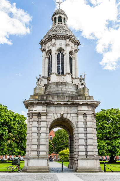 Beautiful historic architecture of Trinity College, Dublin, Ireland near sunset