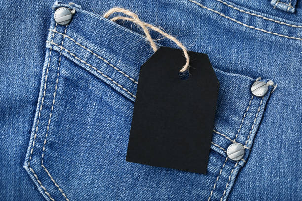 istock Black sale tag with jeans 1073126754