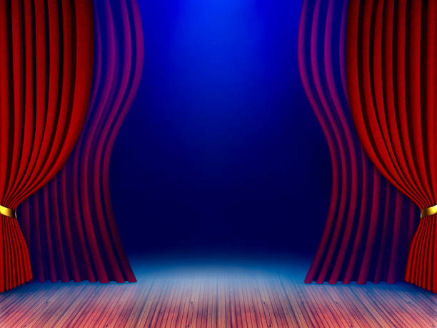 istock Theatre curtains and wooden stage floor 1073129078
