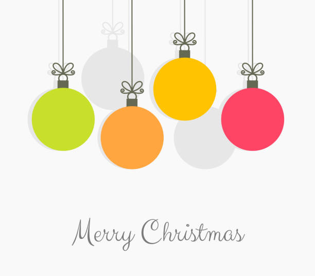 Christmas colorful balls hanging ornaments Christmas colorful balls hanging ornaments. Vector illustration thread stock illustrations