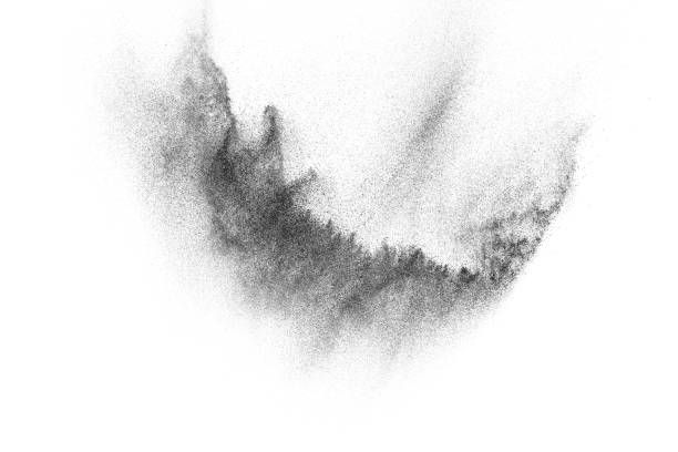 istock Freeze motion of black particles. 1073138860