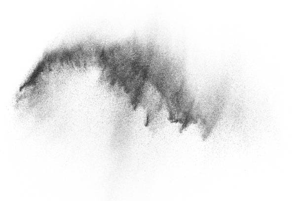 istock Freeze motion of black particles. 1073138868