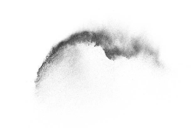 istock Freeze motion of black particles. 1073138872