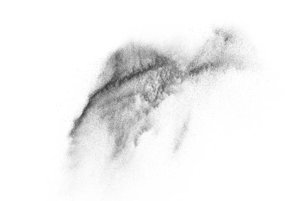 istock Freeze motion of black particles. 1073138880