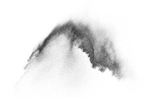 istock Freeze motion of black particles. 1073138892