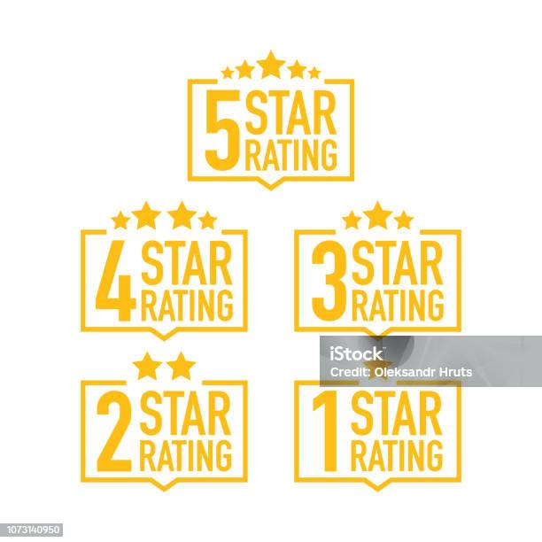 Set Of A Rating Stamp Badge Hotel Rating Vector Illustration Stock Illustration - Download Image Now