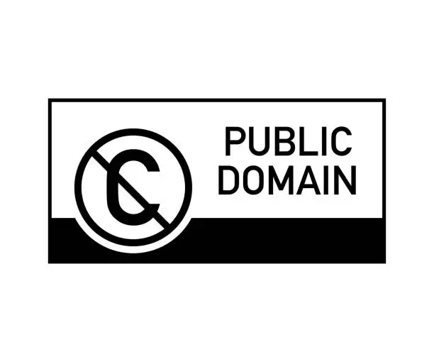 Vector illustration of Public domain sign with crossed out C letter icon in a circle. Vector illustration.