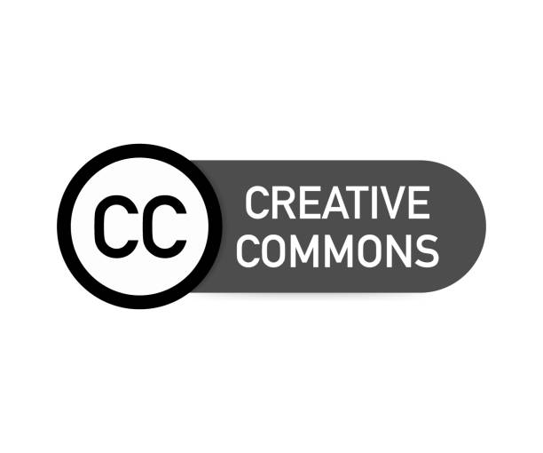 ilustraciones, imágenes clip art, dibujos animados e iconos de stock de creative commons derechos de gestión muestra con el icono circular de cc. ilustración de vector. - commons