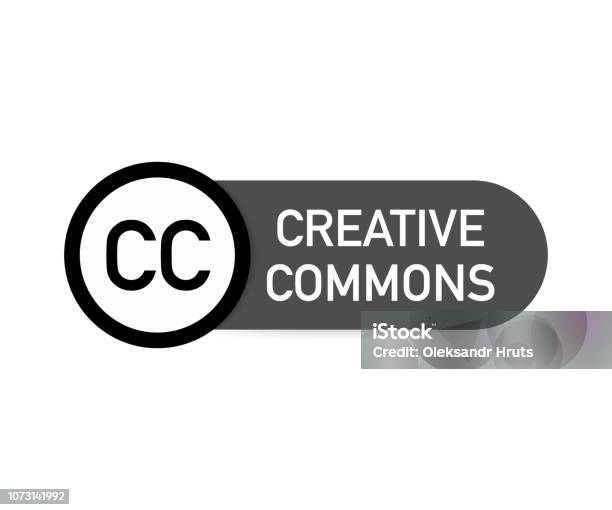 Creative Commons Rights Management Sign With Circular Cc Icon Vector Illustration Stock Illustration - Download Image Now