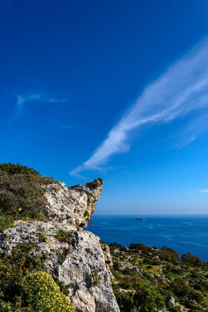 istock Bizarre rocky landscape at Malta's Dingli Cliffs 1073150994