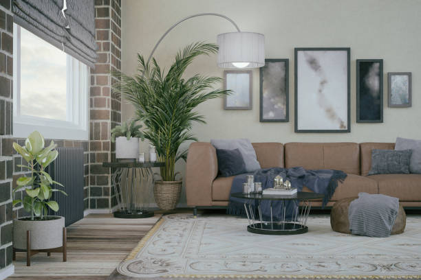 istock Domestic Living room interior design 1073152934