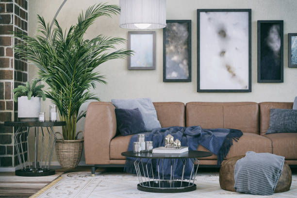 istock Comfortable Sofa in Domestic living room 1073156558