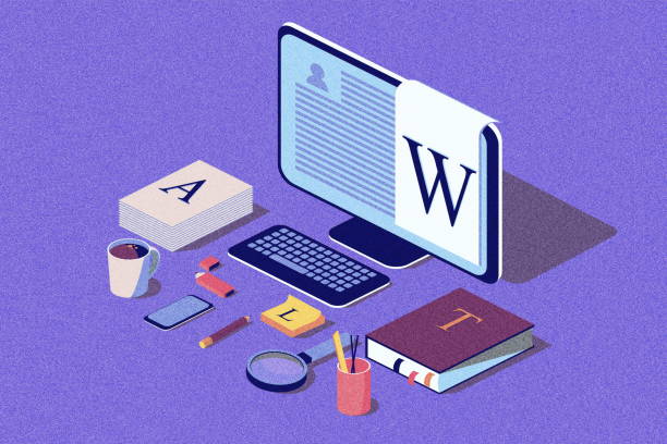 istock Isometric Concept for Blog, Blogging concept, post, content strategy, social media, chatting. Illustration for web page, social media, documents. Noise texture. 1073156616