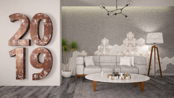 istock 2019 Wooden Sign with Modern Interior 1073158500