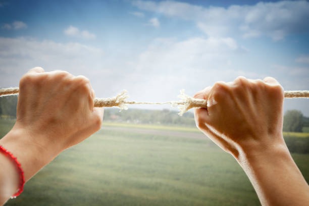 istock The rope is broken in tension 1073159850