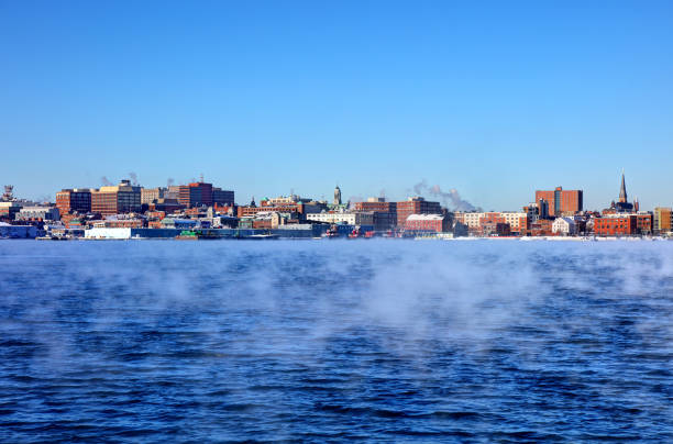 istock Arctic Sea Smoke on Portland Harbor 1073163394
