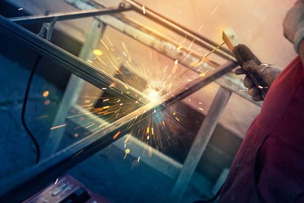 istock Close up of metal welding 1073163422