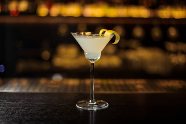 istock Delicious White Lady cocktail decorated with orange zest 1073164874