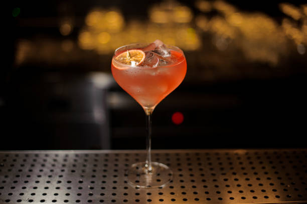 istock Sicilian Tonic cocktail decorated with orange slice 1073167572