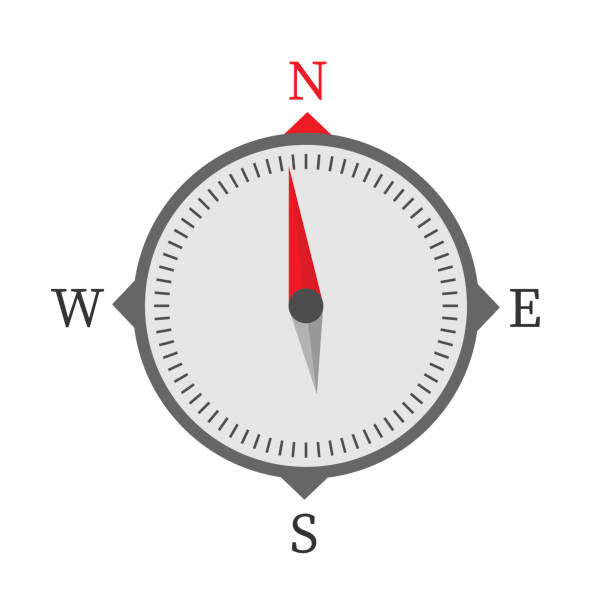 vektor-kompass-symbol - boy scout orienteering compass map stock-grafiken, -clipart, -cartoons und -symbole