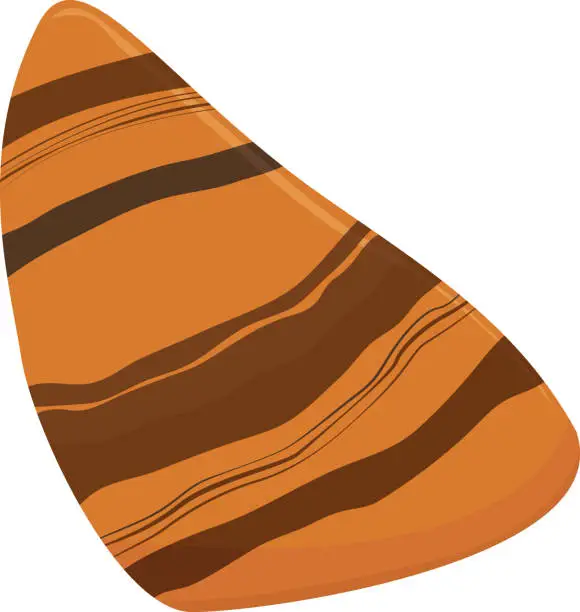 Vector illustration of Red tiger eye stone vector striped gem.