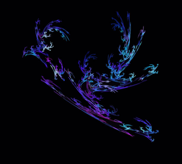 image of one Digital Fractal on Black Color