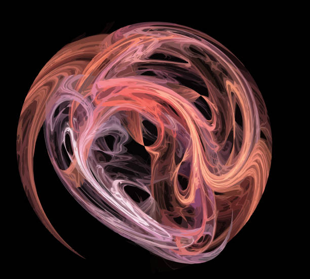 image of one Digital Fractal on Black Color