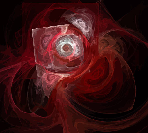 istock image of one Digital Fractal on Black Color 1073181850