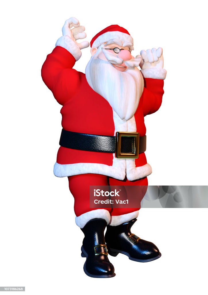 3D illustration Santa exercising on white 3D rendering of a Christmas Santa exercising isolated on white background Active Seniors Stock Photo