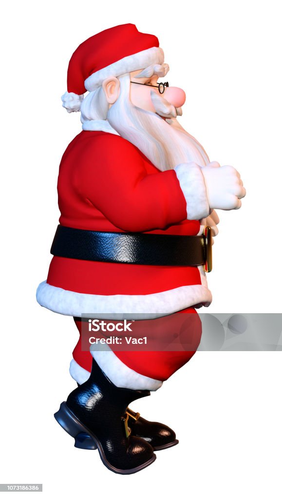 3D-Illustration Santa Ausübung auf weiß - Lizenzfrei Aktiver Senior Stock-Foto