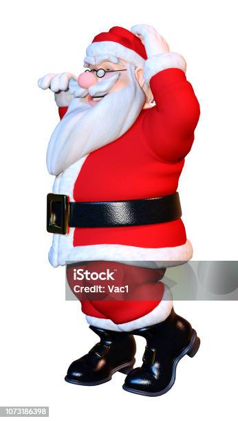 3dillustration Santa Ausübung Auf Weiß Stockfoto und mehr Bilder von Aktiver Senior - Aktiver Senior, Alt, Alter Erwachsener