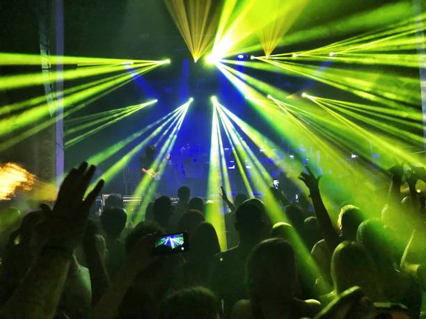 Dance Party Rave Nightclub Laser Lights. Phew. stock photo
