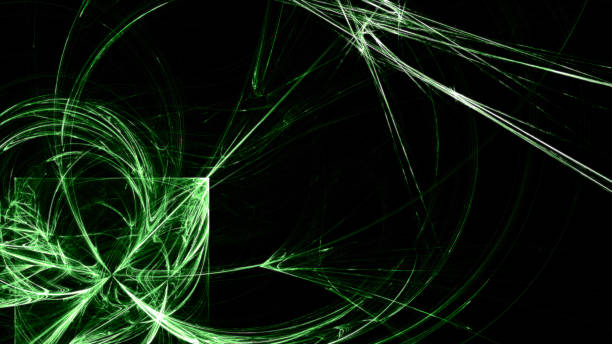 istock Green Neon Background geometric light shapes 1073196250