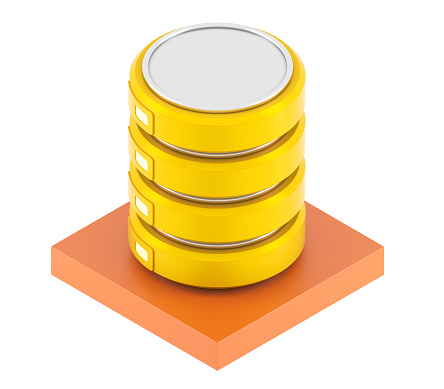 Database icon isolated with isometric view
