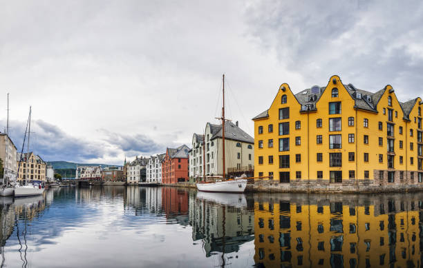 istock Waterfront of Alesund town, Norway 1073208488