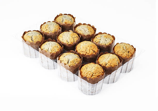istock Delicious muffins on white background 1073211568