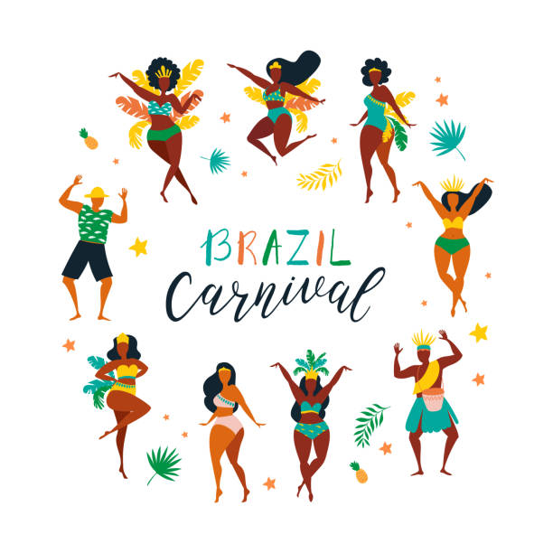 ilustrações, clipart, desenhos animados e ícones de carnaval do brasil - samba dancing