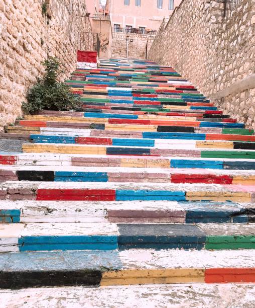 istock Colorful painted stairs 1073224408