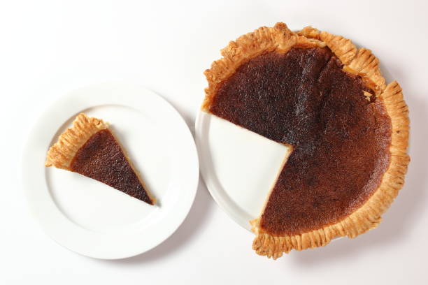 istock Tart with cider filling. Isolated on white background. Directly above. 1073236818