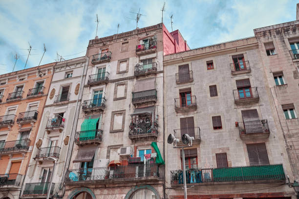 istock Buildings with balconies in Barcelona 1073239312