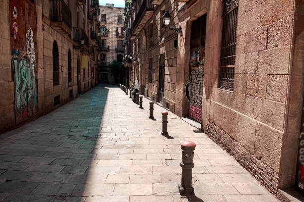Narrow street in barcelona.