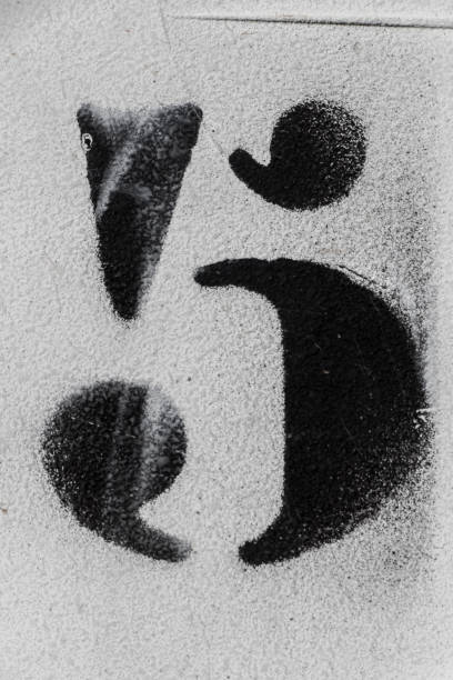 istock number 5 black spray paint on white background 1073243426