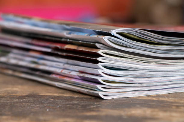 istock Magazines on the wooden table 1073246540